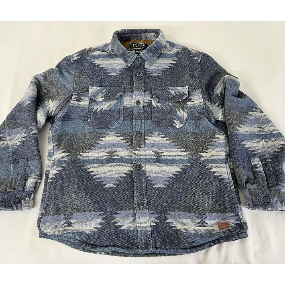Jachs New York Shirt‎ Jacket Men's Blue Aztec Western Heavy XL Long Sleeve